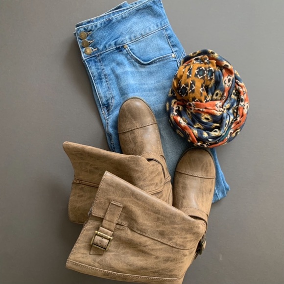 Rocket Dog Brown Faux Leather Flat Fashion Boots - Picture 4 of 5